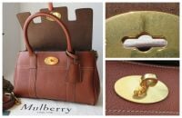 Mulberry Classic Small Bayswater Satchel in Legacy Oak Natural Vegetable Ta