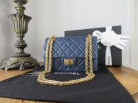 Chanel 224 Mini Reissue Mademoiselle Single Flap in Blue Distressed Calfski