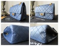 Chanel 224 Mini Reissue Mademoiselle Single Flap in Blue Distressed Calfski
