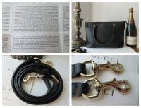 Gucci Top Handle Shoulder Tote in Black Microguccissima Leather