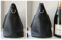 Gucci Top Handle Shoulder Tote in Black Microguccissima Leather