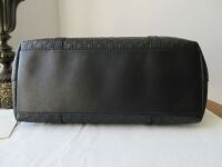 Gucci Top Handle Shoulder Tote in Black Microguccissima Leather