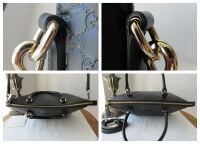 Gucci Top Handle Shoulder Tote in Black Microguccissima Leather
