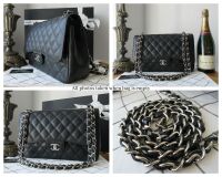 Chanel Timeless Classic 2.55 Large (Jumbo) Double Flap Bag in Black Caviar