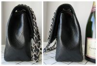 Chanel Timeless Classic 2.55 Large (Jumbo) Double Flap Bag in Black Caviar