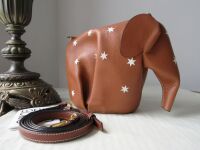 LOEWE Elephant Stars Mini Crossbody Bag in Tan Calfskin Leather