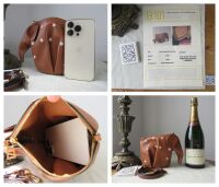 LOEWE Elephant Stars Mini Crossbody Bag in Tan Calfskin Leather