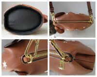 LOEWE Elephant Stars Mini Crossbody Bag in Tan Calfskin Leather