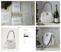Mulberry Mini Iris Hobo Monochrome in White Heavy Grain