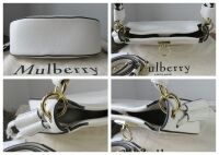 Mulberry Mini Iris Hobo Monochrome in White Heavy Grain