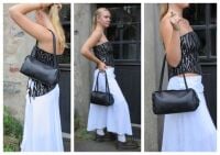 Mulberry Meadow Small Shoulder Bag in Black Natural Grain Leather