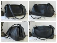 Mulberry Meadow Small Shoulder Bag in Black Natural Grain Leather