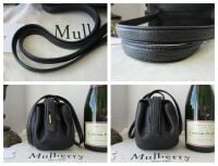 Mulberry Meadow Small Shoulder Bag in Black Natural Grain Leather