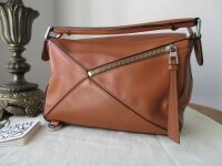 LOEWE Medium Classic Puzzle Bag in Tan Calfskin