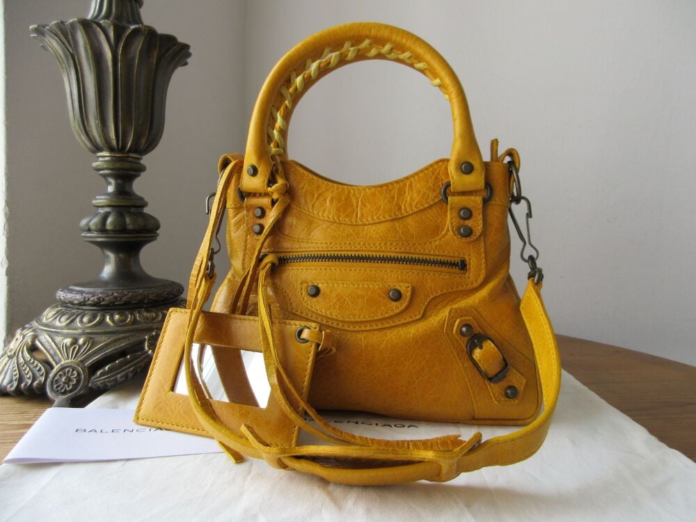 Balenciaga Sac Classique Mini First in Marigold Chevre