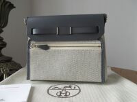 Herm&Atilde;&copy;s Herbag Zip Retourne 20 Mini in &Atilde;cru Ardoise Viking Toile / Black Vac