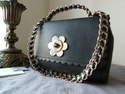 Mulberry Cecily Flower in Black Classic Calf Leather - SOLD