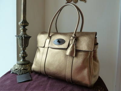 Mulberry Bayswater in Metallic Gold Glove Leather