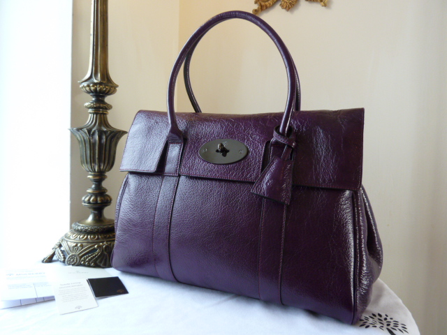 Mulberry Bayswater in Red Onion Pebbled Patent Leather -SOLD