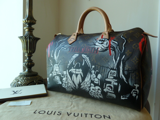 Custom Painted Authentic Louis Vuitton Speedy Satchel
