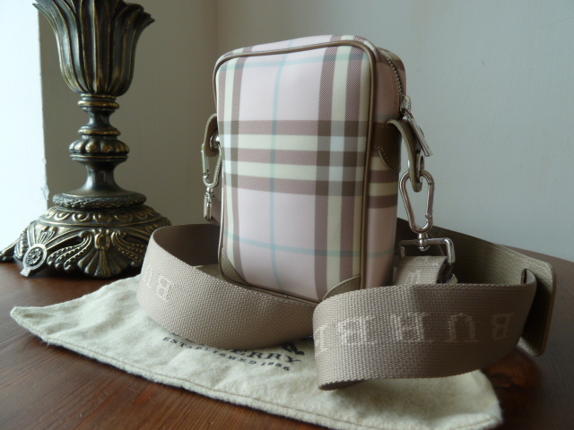 Burberry Mini-Camera Messenger Bag in Ice Pink Nova Check - SOLD