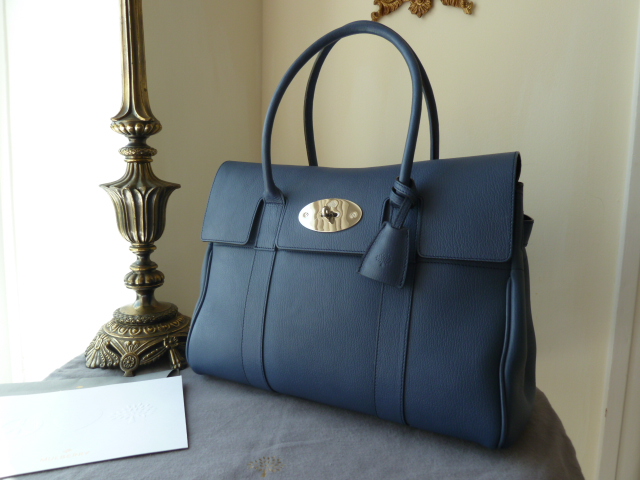 Mulberry Bayswater in Slate Blue Grainy Print Leather - SOLD