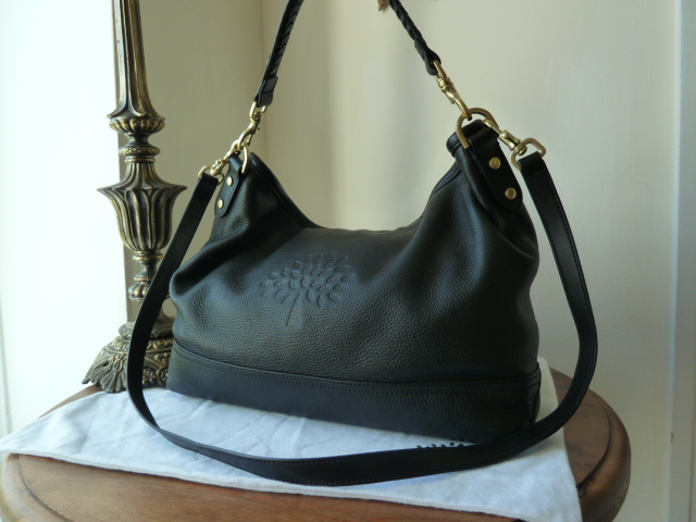 Mulberry East West Effie Hobo in Black Spongy Pebbled Leather - SOLD