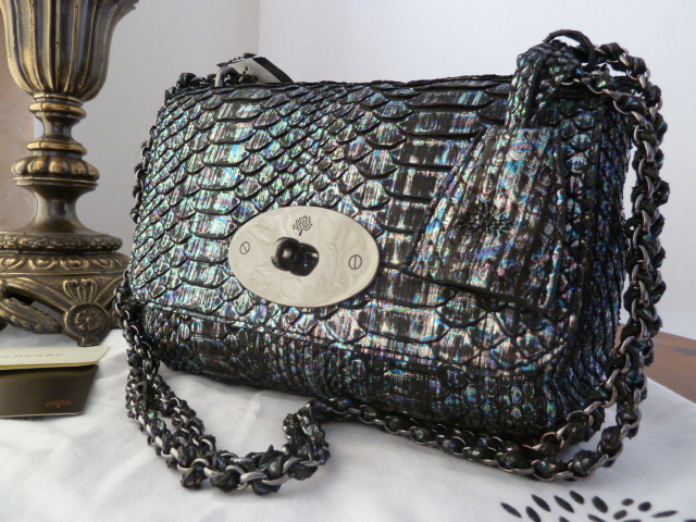 Mulberry Lily in Cosmic Python Anthracite - SOLD