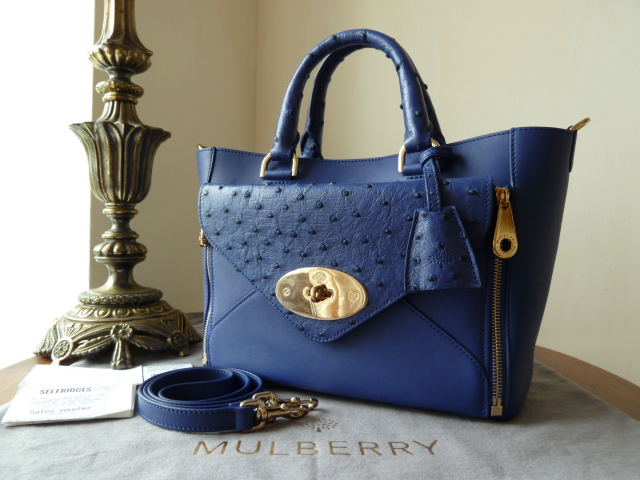 Mulberry Small Willow Tote in Cosmic Blue Classic Calf & Ostrich Mix - SOLD