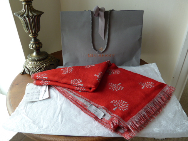 Mulberry Tree Wrap in Bright Red Extra Fine Merino - SOLD