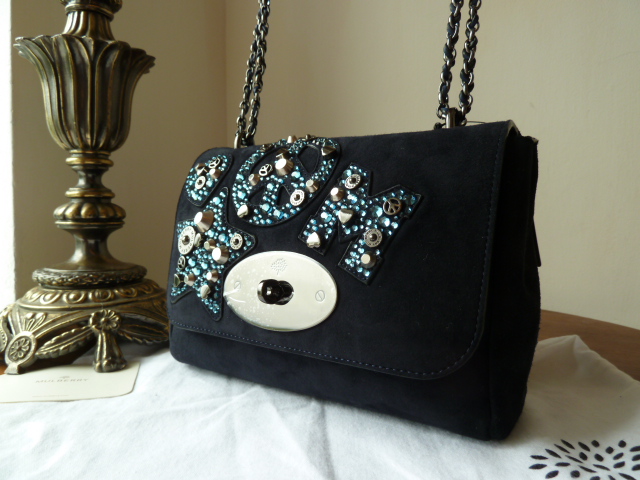 Mulberry Peace and Love Lily in Nightshade Blue Suede - SOLD
