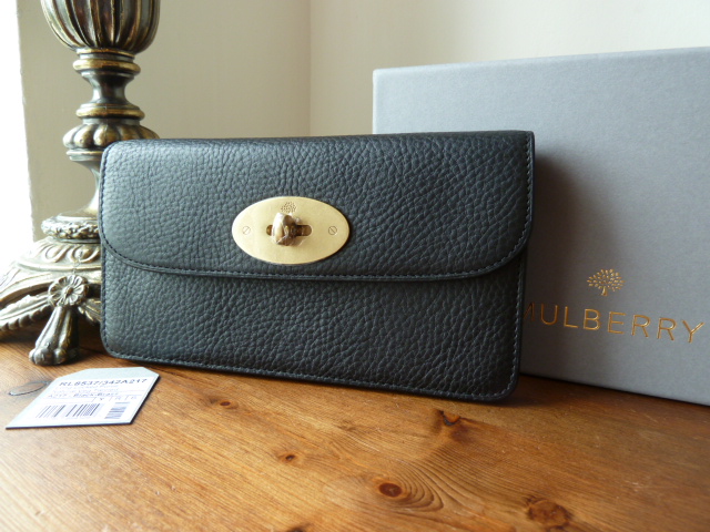 Mulberry Long Locked Purse in Black Natural Leather - Sold