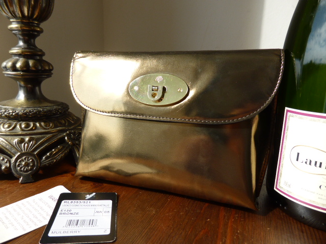 Mulberry Cosmetic Pouch in Bronze Mirror Metallic - SOLD