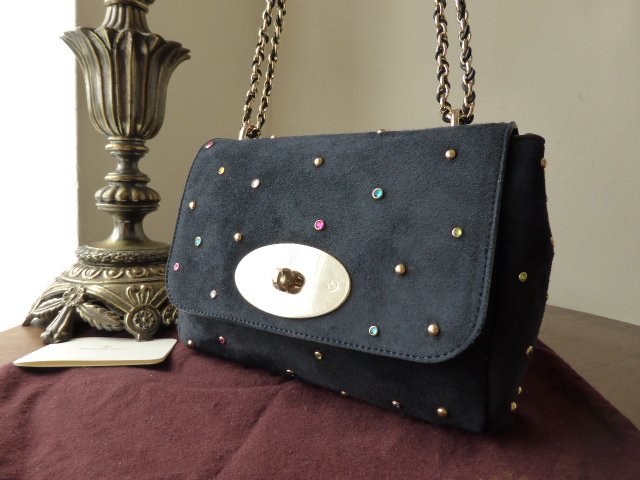 Mulberry Lily with Gems Nightshade Blue Suede - SOLD