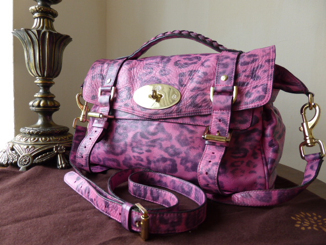 Mulberry Regular Alexa in Peony Pink Smudged Leopard Printed Leather - SOLD