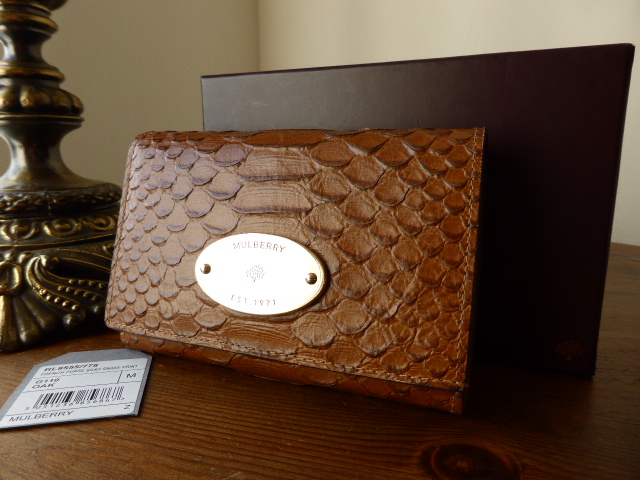 Mulberry French Purse in Oak Silky Snake Print Leather - SOLD