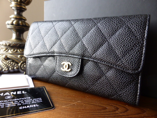Chanel Black Caviar Flap Wallet / Purse - SOLD