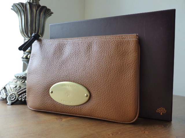 Mulberry Mitzy Zip Pouch in Oak Pebbled Leather - SOLD