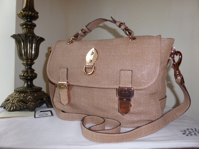 Mulberry Tillie in Powder Beige Sparkle Tweed Leather with Rose Gold Hardware - SOLD