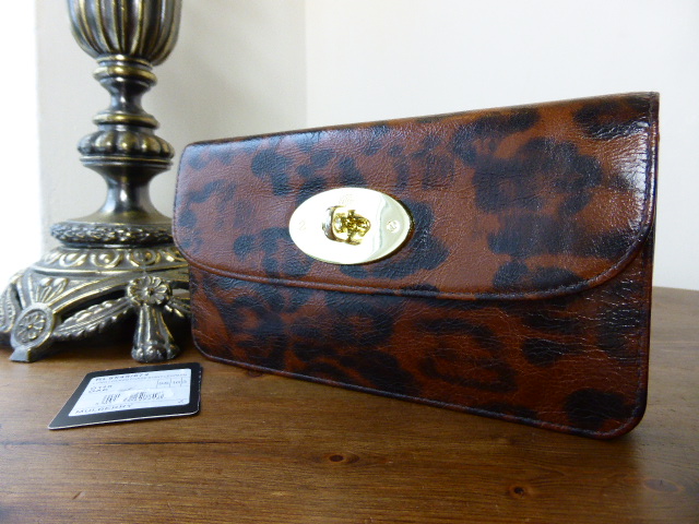 Mulberry Long Locked Purse in Shiny Oak Leopard Print Leather - SOLD