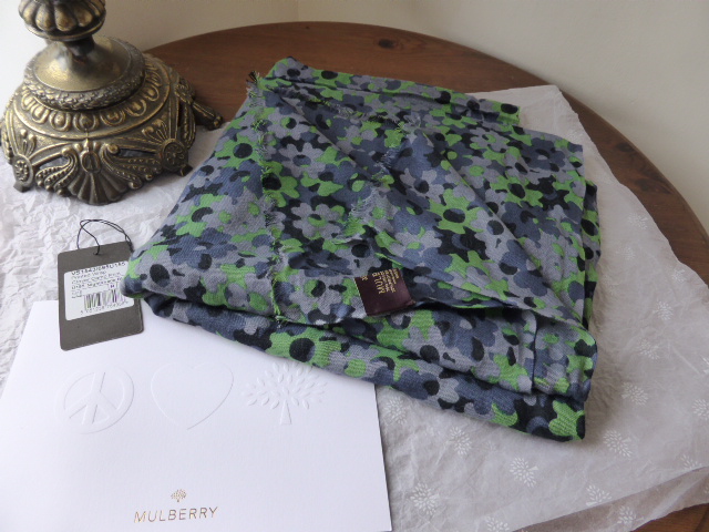 Mulberry Clover Camo Printed Wrap in Nightshade Blue - SOLD