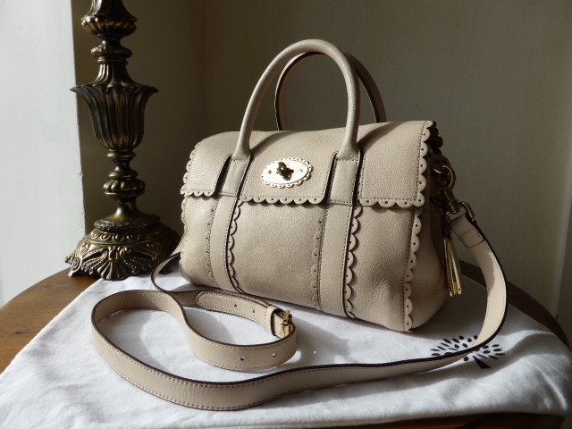 Mulberry Small Bayswater Satchel Cookie in Pebbled Beige Soft Matte Leather - SOLD