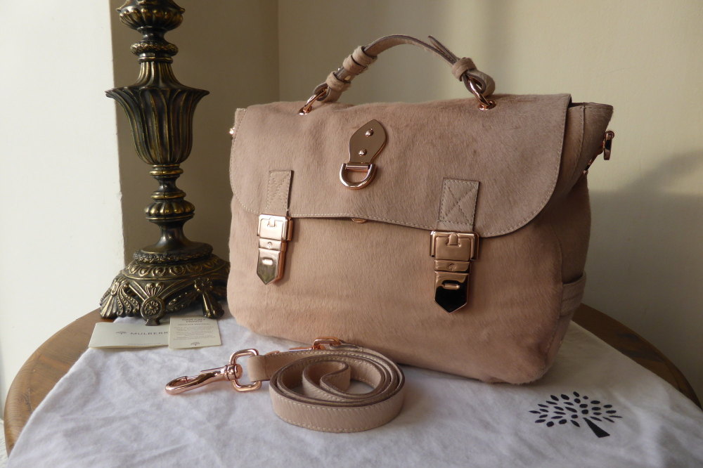Mulberry Tillie Satchel in Blush Haircalf with Rose Gold Hardware - SOLD
