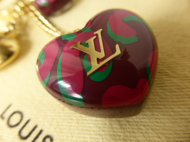 Louis Vuitton Louis Vuitton Purple Leopard Print Heart Shaped Key