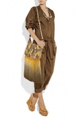 Matthew Williamson Silk & Sequin Fringe Hobo in Papaya -- SOLD