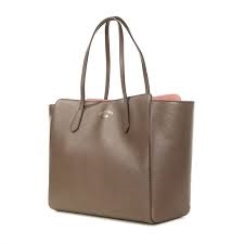 Gucci Swing Leather Tote in Taupe / Ballet Pink - SOLD