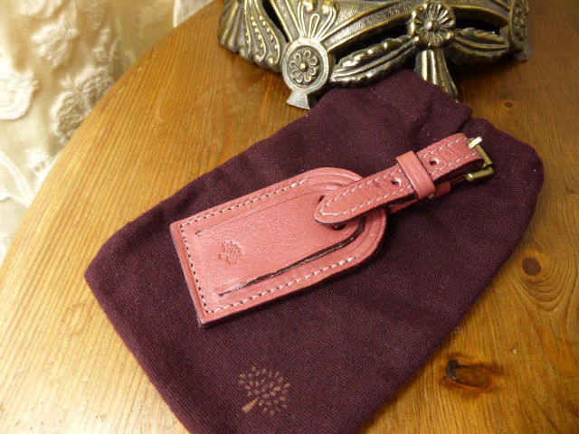 Mulberry Luggage Address Tag in Lavender Darwin Leather - SOLD