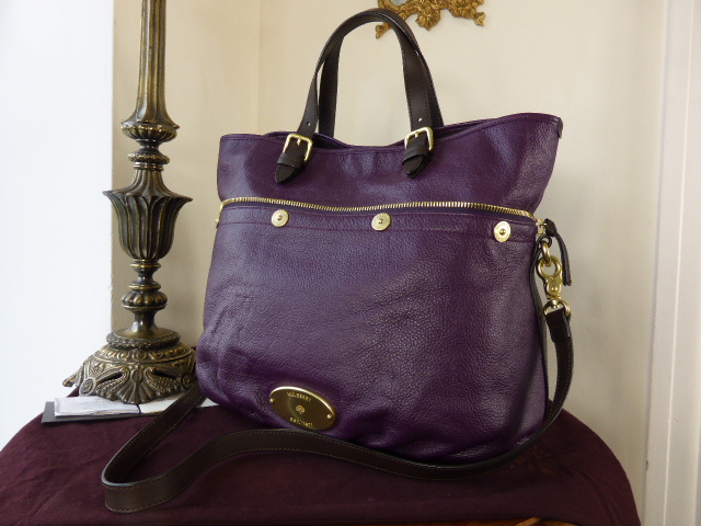 Mulberry Mitzy Tote in Eggplant Pebbled Leather  - SOLD
