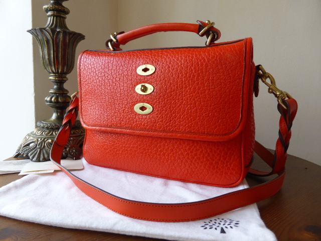 Mulberry Bryn in Flame Shiny Grain Leather - SOLD