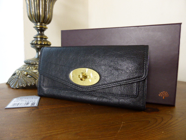 Mulberry Alexa Postmans Lock Continental Purse in Black Soft Buffalo Leather  - SOLD